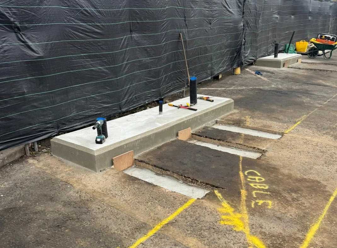 Trench excavation and cable route installation at Enfield Bus Depot by Fortis Foundations