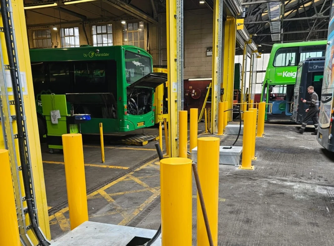 Concrete pour on reinforced rebar bay at Keighley Bus Depot by Fortis Foundations