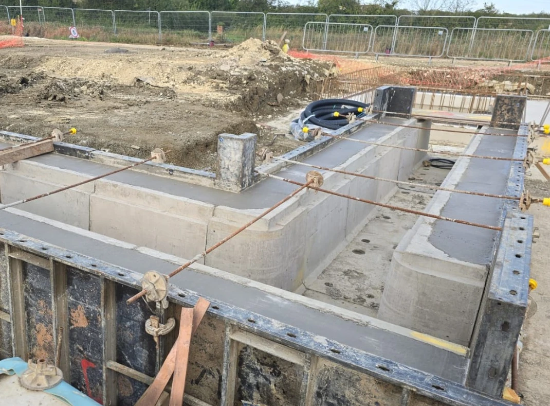 Completed reinforced concrete structures at Littleton Substation by Fortis Foundations