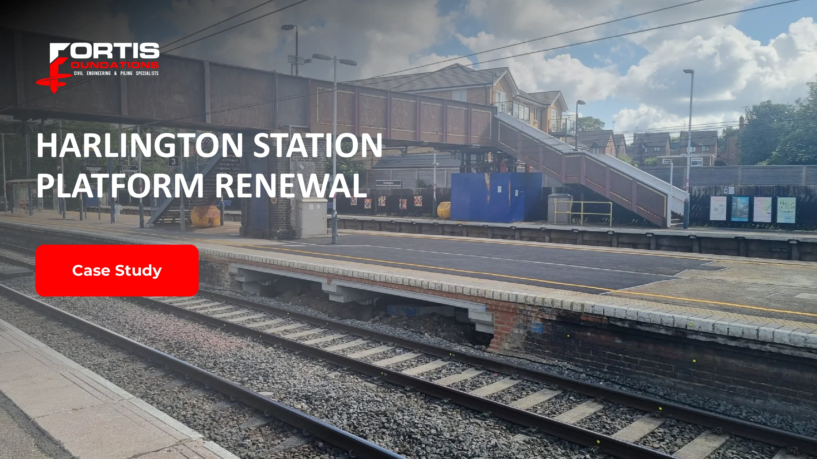 Rail infrastructure civil engineering works at Harlington by Fortis Foundations